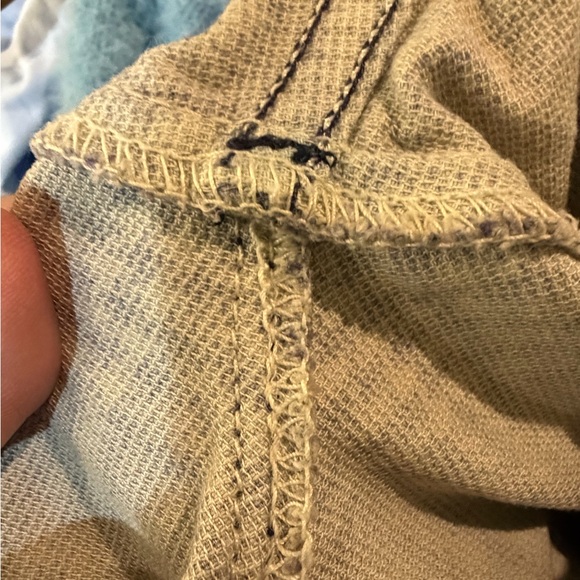 Mother Jeans 28 The Shaker Prep Fray Pant Blue Red Plaid Track Stripe Trouser - Picture 6 of 8